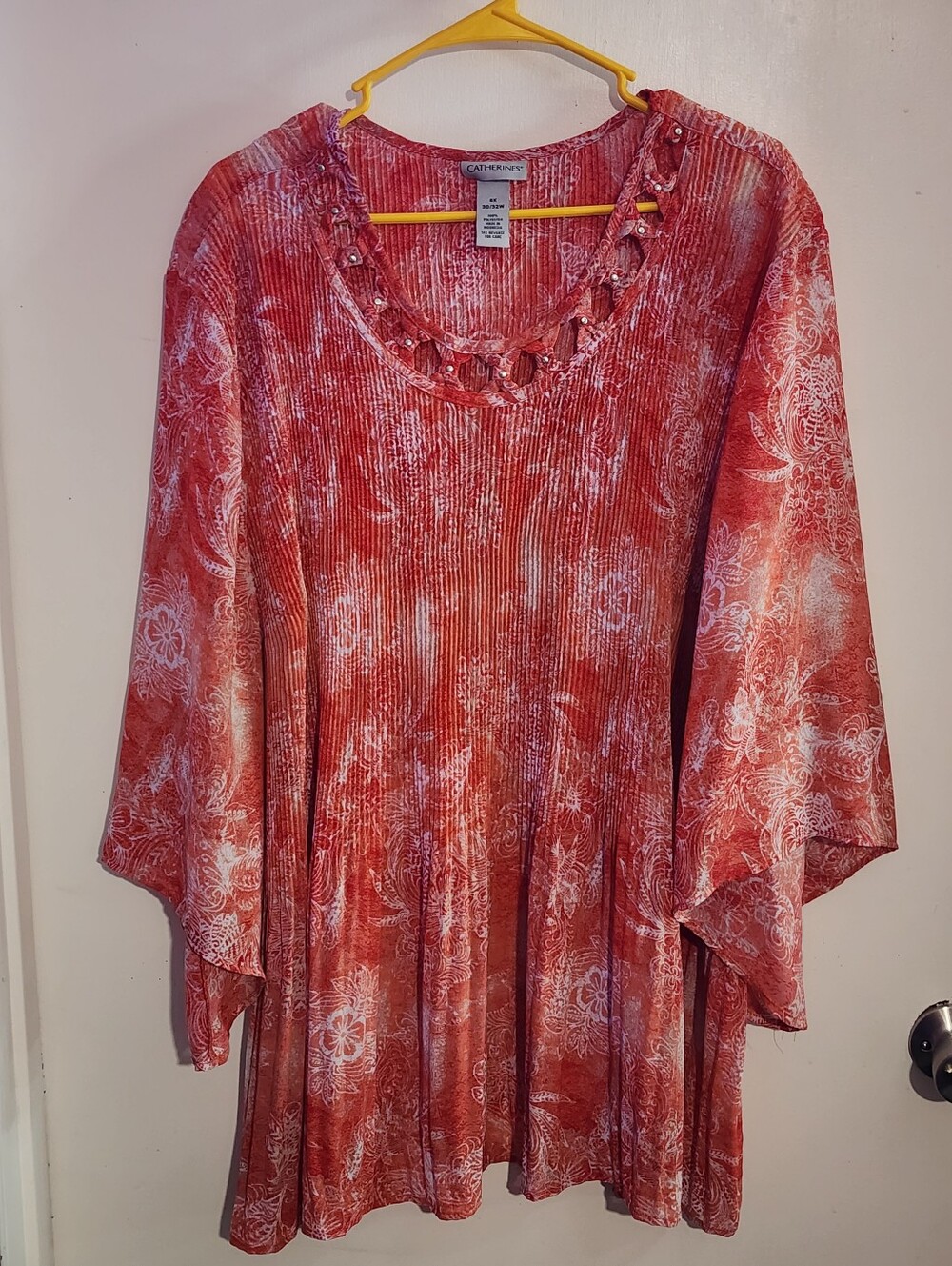 Catherine's Red Patterned Flowy Tunic